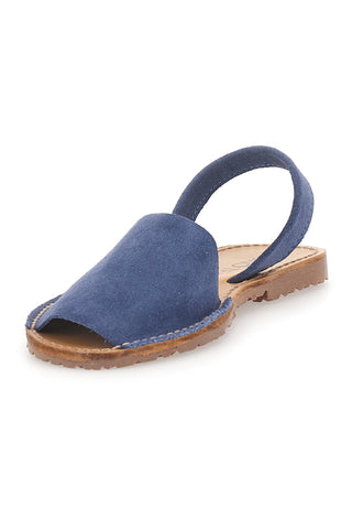 Sandali menorquina  blu in tessuto Mio Tempo 35