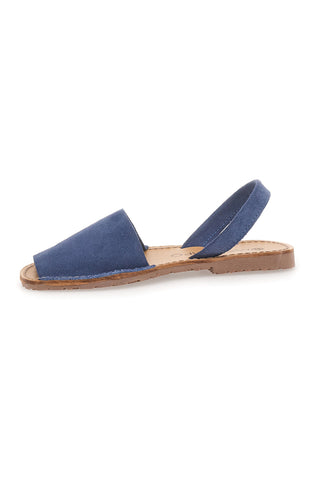 Sandali menorquina  blu in tessuto Mio Tempo 35
