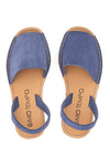 Menorquina blaue Stoffsandalen Mio Tempo 35