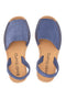 Menorquina blaue Stoffsandalen Mio Tempo 35