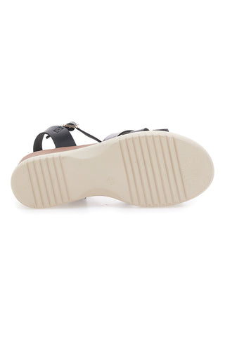 Sandali con zeppa bassa e fasce nere incrociate PITTARELLO SUN FW10172