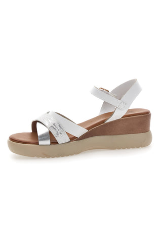 Sandali con zeppa bassa e fasce Bianchi incrociati PITTARELLO SUN FW10172