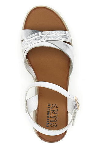 Sandali con zeppa bassa e fasce Bianchi incrociati PITTARELLO SUN FW10172