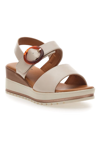 Sandali Nude con Zeppa Bianca a Contrasto PITTARELLO SUN BR1962