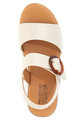 Sandali Nude con Zeppa Bianca a Contrasto PITTARELLO SUN BR1962