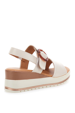 Sandali Nude con Zeppa Bianca a Contrasto PITTARELLO SUN BR1962