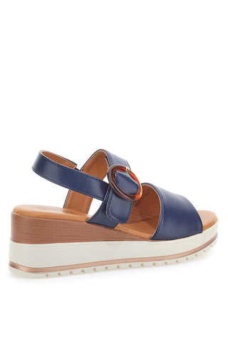 Sandali Navy con Zeppa Bianca a Contrasto PITTARELLO SUN BR1962