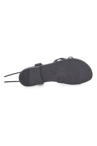 Schwarze Sklavensandalen aus echtem Leder FIRST ROW 711