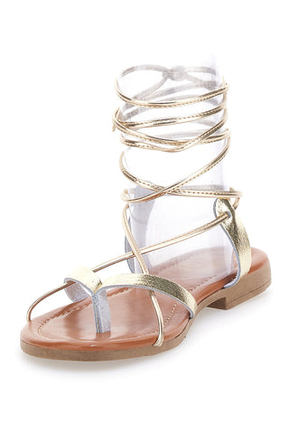 Sklavensandalen aus echtem Leder Platin FIRST ROW 711