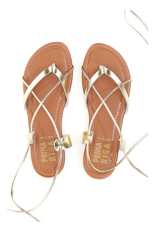 Sklavensandalen aus echtem Leder Platin FIRST ROW 711