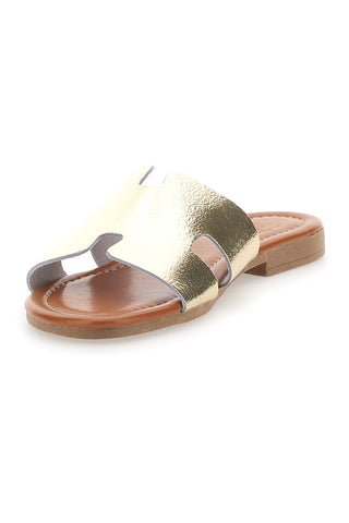 Platin-Slipper mit Obermaterial aus Leder, hergestellt in Italien, Prima Riga 02