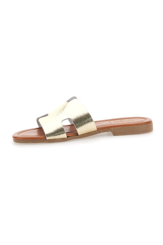 Platin-Slipper mit Obermaterial aus Leder, hergestellt in Italien, Prima Riga 02