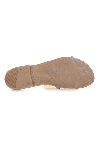 Platin-Slipper mit Obermaterial aus Leder, hergestellt in Italien, Prima Riga 02