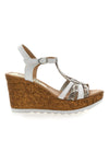 Weiße Sandalen mit Animal-Print und Keilabsatz PITTARELLO LOOK MK31241