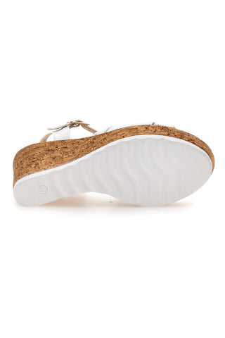 Weiße und goldene Sandalen mit hohem Keilabsatz PITTARELLO LOOK MK24731