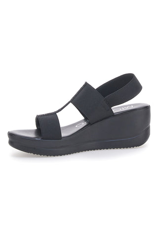 Schwarze Keilsandalen Stretch MIO TEMPO 2210/9738