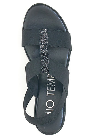 Schwarze Keilsandalen Stretch MIO TEMPO 2210/9738