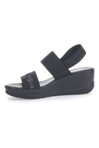 Schwarze Sandalen mit elastischer Rückseite MIO TEMPO 2170/9738