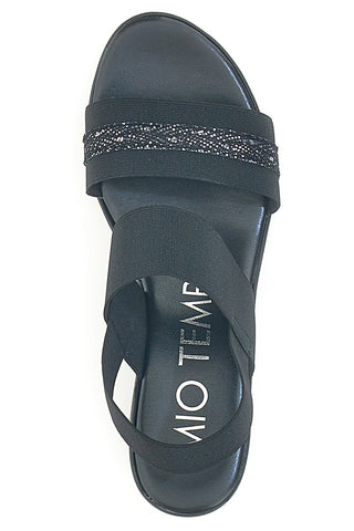 Schwarze Sandalen mit elastischer Rückseite MIO TEMPO 2170/9738