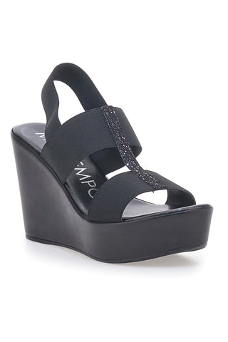 Schwarze Sandalen mit Glitzer und Plateau MIO TEMPO 3132/J1054