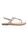 Cafè Cost 95105 Platin geflochtene Sandalen mit niedrigem Riemen