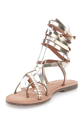 Goldene niedrige Sandalen mit Schnürsenkeln CAFE' COST 95121