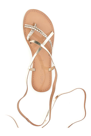 Goldene niedrige Sandalen mit Schnürsenkeln CAFE' COST 95121