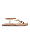 Goldene Sandalen mit Webmuster und Knöchelriemen CAFÈ COST 95110