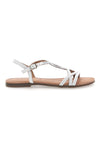 Weiße Sandalen mit dünnen Riemchen und Knöchelriemen CAFÈ COST 95156