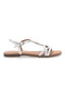 Weiße Sandalen mit dünnen Riemchen und Knöchelriemen CAFÈ COST 95156