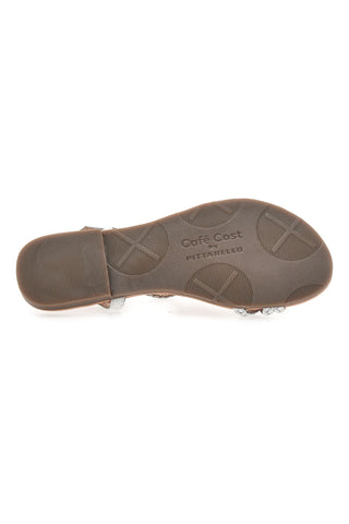 Weiße Sandalen mit dünnen Riemchen und Knöchelriemen CAFÈ COST 95156