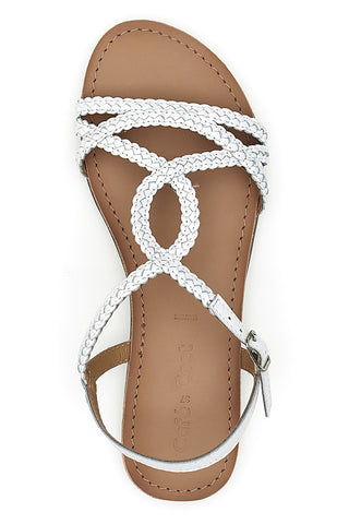 Weiße Sandalen mit dünnen Riemchen und Knöchelriemen CAFÈ COST 95156