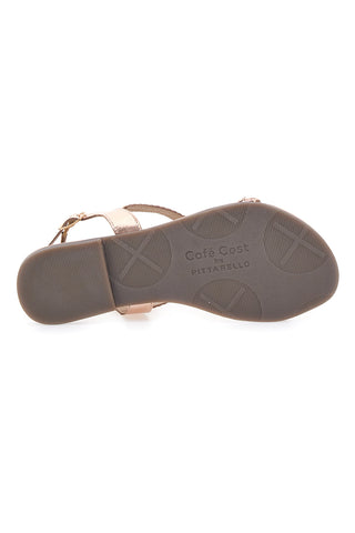 Niedrige Sandalen in Roségold mit gewebten Details Cafè Cost 95158