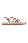 Niedrige goldene Sandalen mit gewebten Bändern Cafè Cost 95159