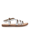 Weiße Sandalen mit gewebten Riemen CAFE' COST 95160