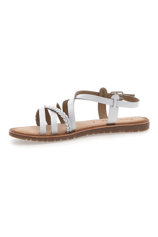 Weiße Sandalen mit gewebten Riemen CAFE' COST 95160
