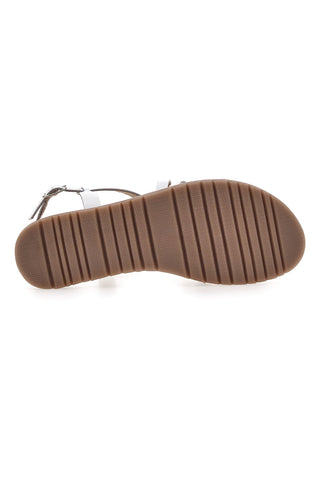 Weiße Sandalen mit gewebten Riemen CAFE' COST 95160