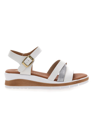 Sandali bianchi con zeppa Bio Up 401