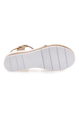 Beige Sandalen mit anatomischem Fußbett und Riemen Bio Up 403