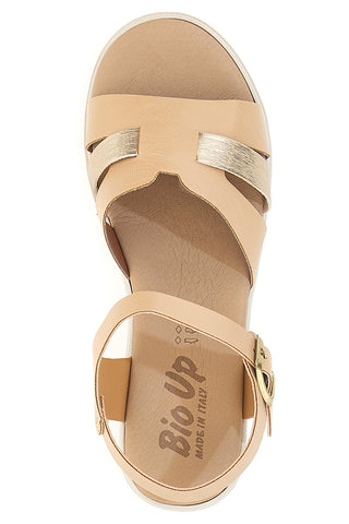 Sandali beige con cinturino e zeppa leggera Bio Up 405