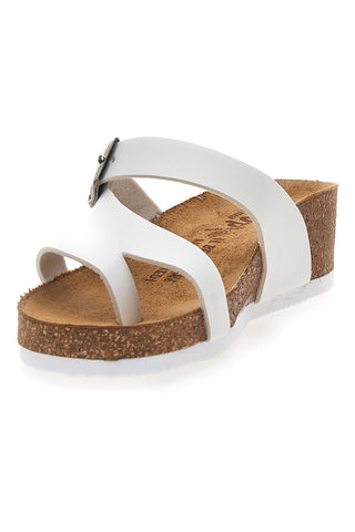 Ciabatte bianche con plantare anatomico e fibbia Bio Up 305