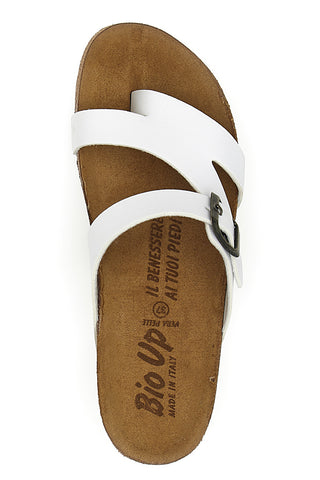 Ciabatte bianche con plantare anatomico e fibbia Bio Up 305