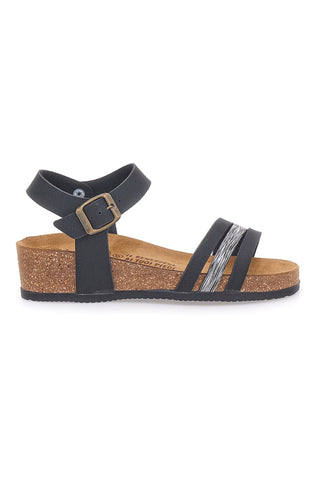 Sandali neri con dettagli metallici Bio Up 309