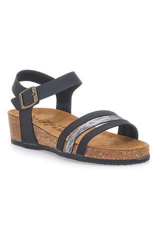 Schwarze Sandalen mit Metalldetails Bio Up 309