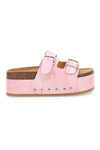 Ciabatte rosa flatform con borchie laterali Maira LLY50