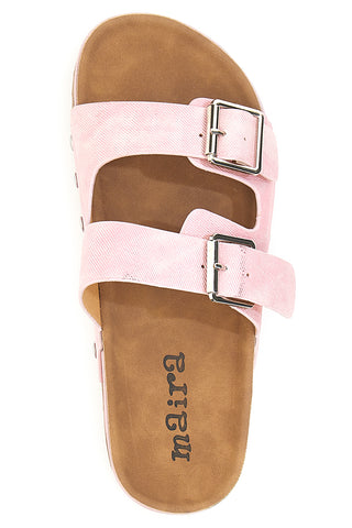 Ciabatte rosa flatform con borchie laterali Maira LLY50