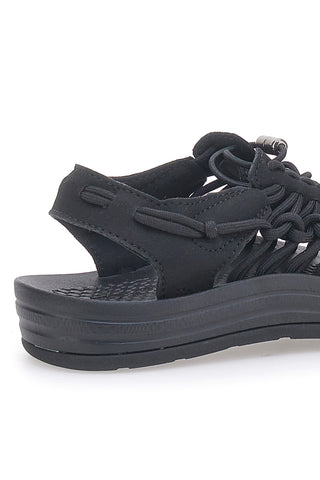 Sandali neri intrecciati effetto corda gorpcore PITTARELLO TIERRA TOYA