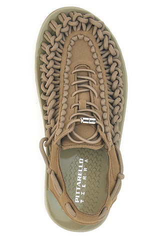 Sandali taupe intrecciati effetto corda gorpcore PITTARELLO TIERRA TOYA