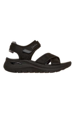 Sandali neri con fasce incrociate regolabili Skechers ARCH FIT 2.0 SANDAL FEELIN' BRIGHT