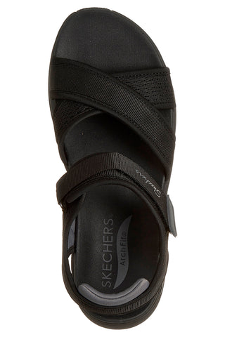 Sandali neri con fasce incrociate regolabili Skechers ARCH FIT 2.0 SANDAL FEELIN' BRIGHT